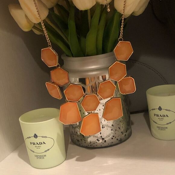 Orange statement necklace - Picture 2 of 5